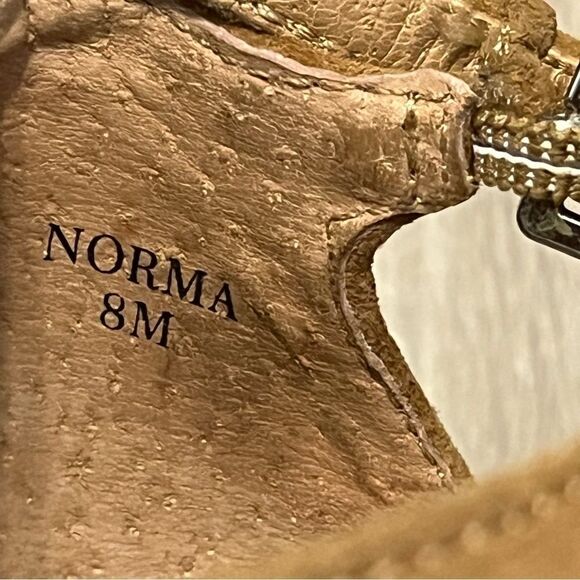 Women's Tahari Norma Tan Suede Heels with Gold Ring - Picture 9 of 9